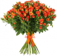 Кустовые желто-красные розы